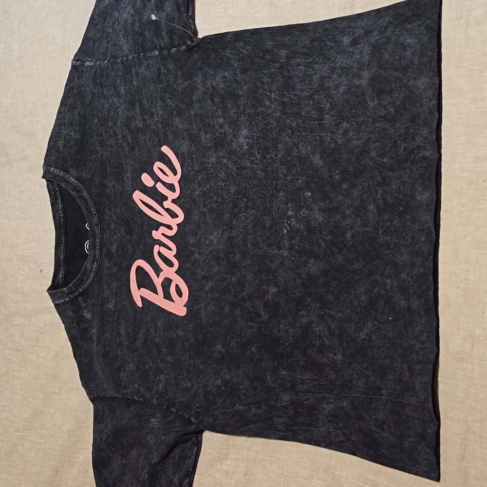 Isaac Morris Barbie Logo Black Stone Effect Tee Size: Medium